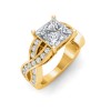3 Ct Princess Lab Diamond & .74 Ctw Wide Twisted Vine Engagement Ring