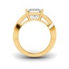 3 Ct Princess Lab Diamond & .74 Ctw Wide Twisted Vine Engagement Ring