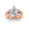 4 Ct Pear Moissanite & .74 Ctw Wide Twisted Vine Engagement Ring