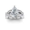 4 Ct Pear Colorless Lab Diamond & .74 Ctw Wide Twisted Vine Engagement Ring