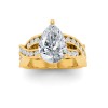 2.5 Ct Pear Lab Diamond & .74 Ctw Wide Twisted Vine Engagement Ring