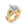 2.5 Ct Pear Lab Diamond & .74 Ctw Wide Twisted Vine Engagement Ring