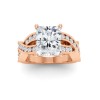 2.5 Ct Radiant Colorless Lab Diamond & .74 Ctw Wide Twisted Vine Engagement Ring