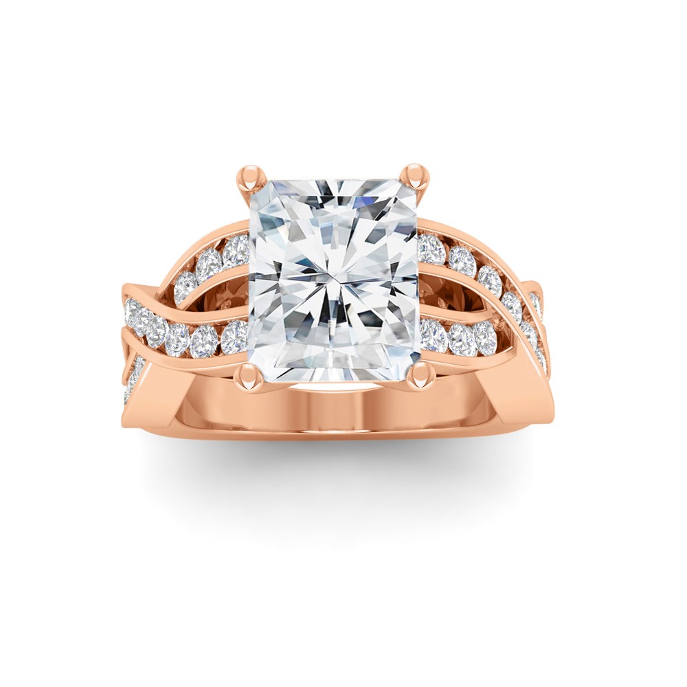 2.5 Ct Radiant Colorless Lab Diamond & .74 Ctw Wide Twisted Vine Engagement Ring