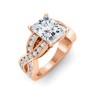 2.5 Ct Radiant Colorless Lab Diamond & .74 Ctw Wide Twisted Vine Engagement Ring