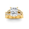 4 Ct Radiant Lab Diamond & .74 Ctw Wide Twisted Vine Engagement Ring