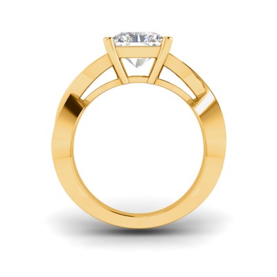 4 Ct Radiant Lab Diamond & .74 Ctw Wide Twisted Vine Engagement Ring