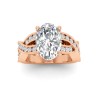 5 Ct Oval Lab Diamond & .74 Ctw Wide Twisted Vine Engagement Ring