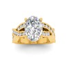 2 Ct Oval Moissanite & .74 Ctw Wide Twisted Vine Engagement Ring