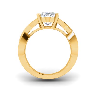 2 Ct Oval Moissanite & .74 Ctw Wide Twisted Vine Engagement Ring
