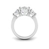 5 Ct Elongated Cushion Colorless Lab Diamond Trapezoid Three Stone Engagement Ring