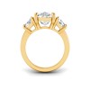 5 Ct Elongated Cushion Colorless Lab Diamond Trapezoid Three Stone Engagement Ring