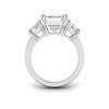5 Ct Emerald Colorless Lab Diamond Trapezoid Three Stone Engagement Ring