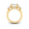 5 Ct Elongated Cushion Colorless Lab Diamond Trapezoid Three Stone Engagement Ring