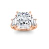 5 Ct Radiant Colorless Lab Diamond Trapezoid Three Stone Engagement Ring