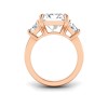5 Ct Radiant Colorless Lab Diamond Trapezoid Three Stone Engagement Ring