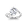 4 Ct Elongated Cushion Colorless Lab Diamond Curved Wave Engagement Ring
