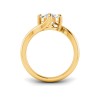 4 Ct Elongated Cushion Lab Diamond Curved Wave Engagement Ring