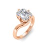 4 Ct Emerald Lab Diamond Curved Wave Engagement Ring