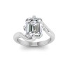 5 Ct Emerald Colorless Lab Diamond Curved Wave Engagement Ring