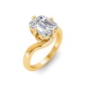 3 Ct Emerald Lab Diamond Curved Wave Engagement Ring