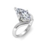 6 Ct Marquise Colorless Lab Diamond Curved Wave Engagement Ring