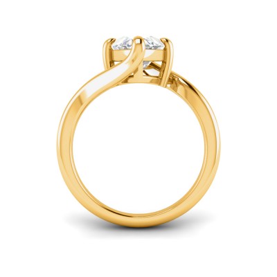 2.5 Ct Marquise Lab Diamond Curved Wave Engagement Ring