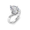 3 Ct Oval Lab Diamond Curved Wave Engagement Ring