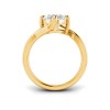 4 Ct Oval Lab Diamond Curved Wave Engagement Ring