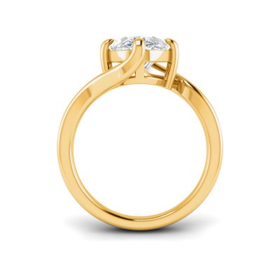 3 Ct Oval Lab Diamond Curved Wave Engagement Ring
