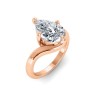 2 Ct Pear Lab Diamond Curved Wave Engagement Ring