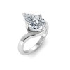 4 Ct Pear Moissanite Curved Wave Engagement Ring