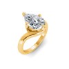 2 Ct Pear Lab Diamond Curved Wave Engagement Ring