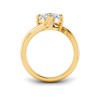 2 Ct Pear Lab Diamond Curved Wave Engagement Ring