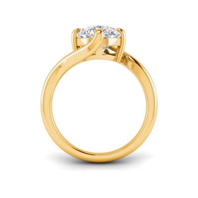 2 Ct Pear Lab Diamond Curved Wave Engagement Ring