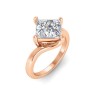 4 Ct Princess Lab Diamond Curved Wave Engagement Ring