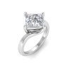 2.5 Ct Princess Moissanite Curved Wave Engagement Ring