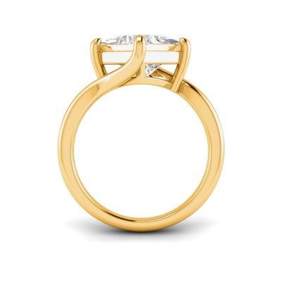 2.5 Ct Princess Moissanite Curved Wave Engagement Ring