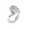 2.5 Ct Radiant Colorless Lab Diamond Curved Wave Engagement Ring