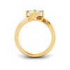 2.5 Ct Radiant Lab Diamond Curved Wave Engagement Ring