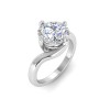 4 Ct Round Colorless Lab Diamond Curved Wave Engagement Ring
