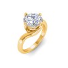 3 Ct Round Lab Diamond Curved Wave Engagement Ring