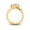 3 Ct Round Lab Diamond Curved Wave Engagement Ring