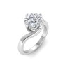 2 Ct Cushion Lab Diamond Curved Wave Engagement Ring