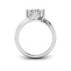 2 Ct Cushion Lab Diamond Curved Wave Engagement Ring