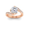 2.5 Ct Cushion Moissanite & .35 Ctw Lab Diamond Curved Wave Pavé Engagement Ring