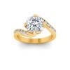 2.5 Ct Cushion Lab Diamond & .35 Ctw Curved Wave Pavé Engagement Ring