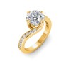 2.5 Ct Cushion Lab Diamond & .35 Ctw Curved Wave Pavé Engagement Ring