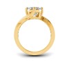 4 Ct Emerald Lab Diamond & .35 Ctw Curved Wave Pavé Engagement Ring