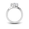 3 Ct Pear Colorless Lab Diamond & .35 Ctw Curved Wave Pavé Engagement Ring